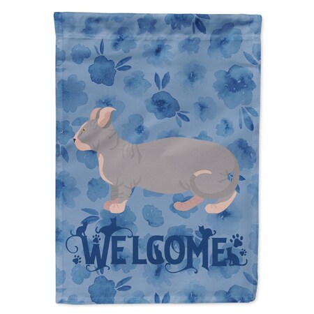 Carolines Treasures 28 x 0.01 x 40 in. Dwelf No.1 Cat Welcome Flag Canvas House Size CK4876CHF